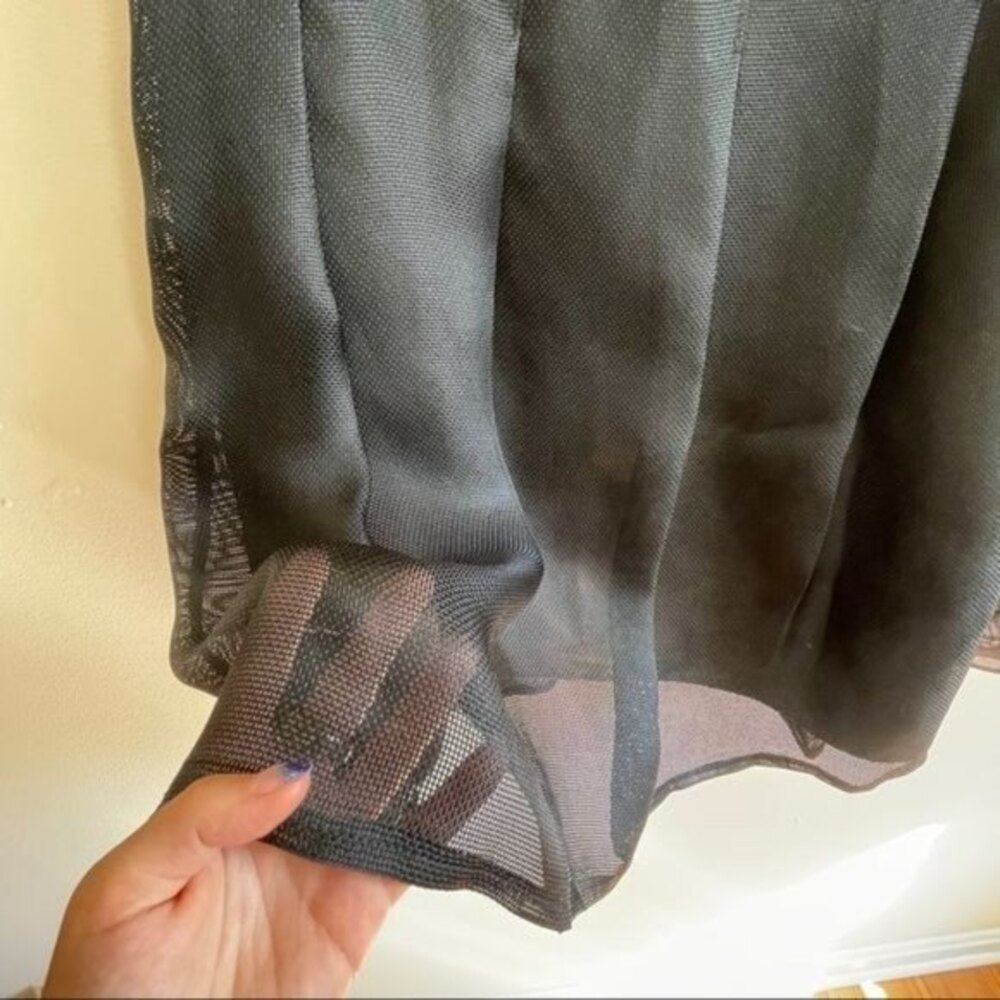 90's Kay Unger Mesh Overlay Knee Length Skirt 12 - Picture 2 of 6